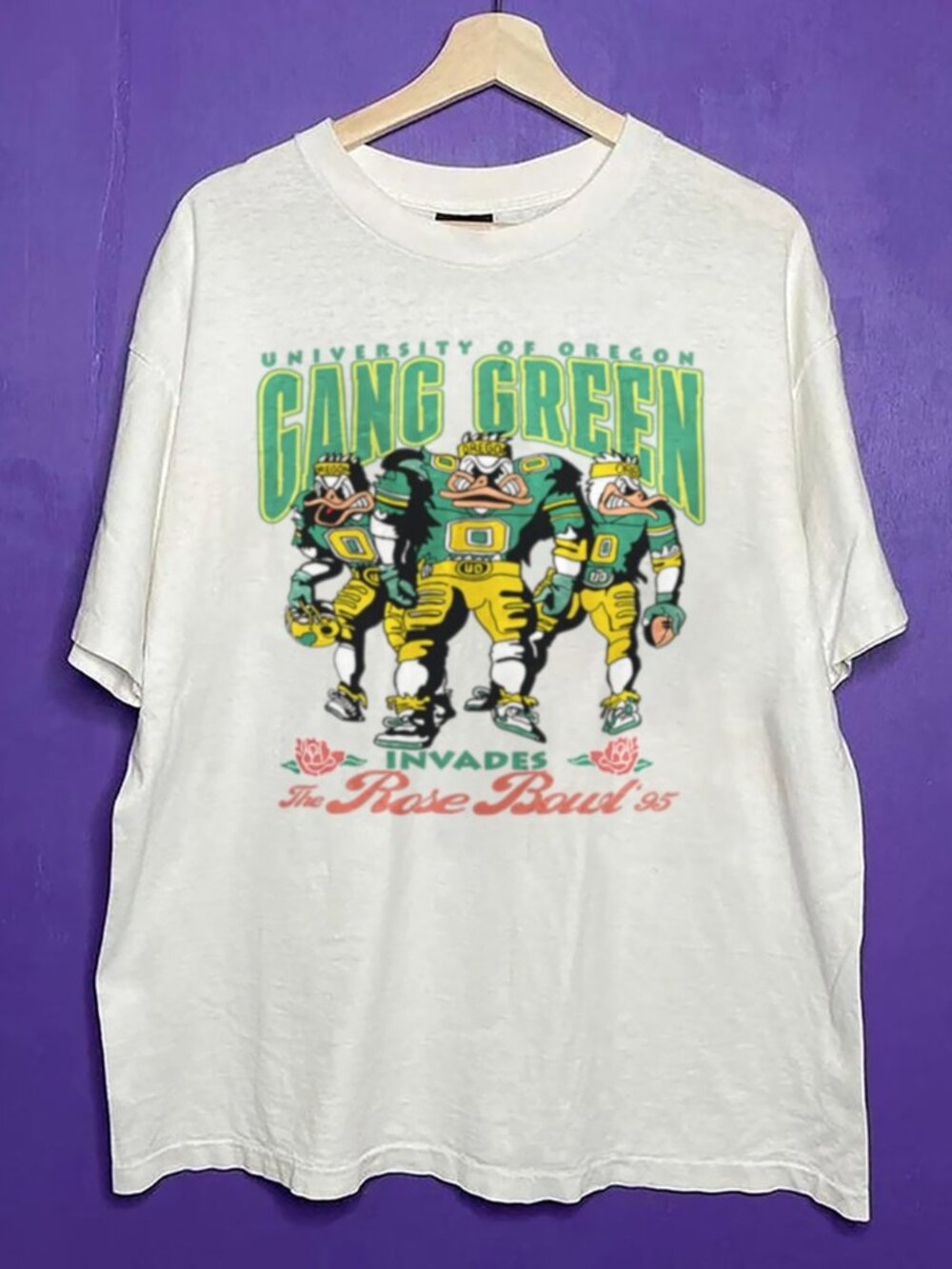 Vintage 1990s University of Oregon Ducks Football Shirt, Oregon Duck NCAA Shirt